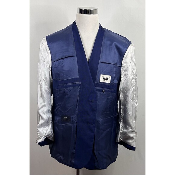Joseph Abboud 48R Suit 40x29 Flat Front Marzatto Wool Blue Two Button Vented - Picture 8 of 13